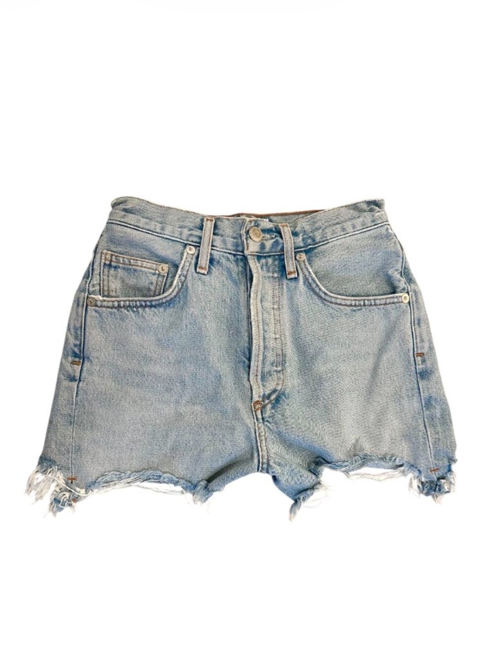AGOLDE Light Wash Cutoff Jean Shorts Size 23w